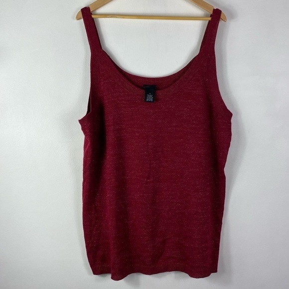 Torrid Cherry Red Metallic Knit Tanktop - Picture 1 of 4